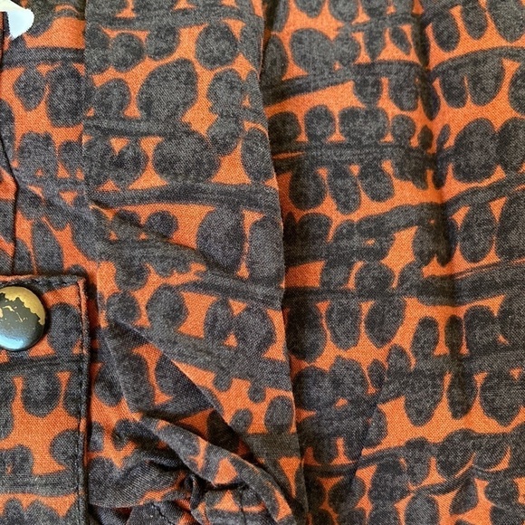 Anthropologie Hei Hei Kiri Kiri Printed Pull-On Pants Rust Grey Pockets Medium - Picture 5 of 7